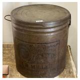 J B Miller, Huntingburg, IN Lard Tin