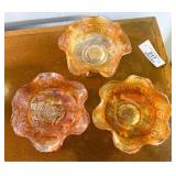 Three Panther Carnival Glass Dishes