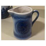 Love Birds Blue & White Stoneware Pitcher