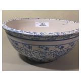 Blue & White Banded Spongeware Bowl