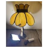 Vintage Slag Glass Table Lamp