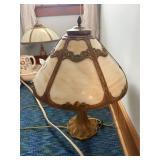 Antique Slag Glass Table Lamp