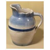 Blue & White Stoneware Pitcher