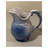 Blue & White Stoneware Pitcher