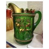 Northwood Carnival Glass Pitcher & Glasses