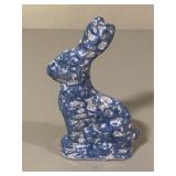 Blue & White Spongeware Bunny