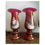 Pair of Mary Gregory Vases