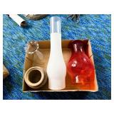 Blue & White Stoneware Jar & Light Shades