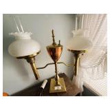 Antique Brass & Copper Student Lamp