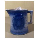 Blue & White Stoneware Pitcher