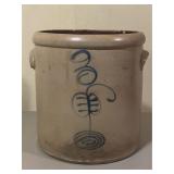 Antique 3 Gal Cobalt Decorated Stoneware Crock
