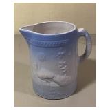 Blue & White Stoneware Pitcher