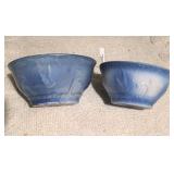 2 Blue & White Stoneware Bowls