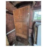 Wooden Cabinet & Hanging Shelf