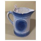 Blue & White Stoneware Cow Pitcher
