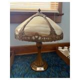 Antique Slag Glass Table Lamp