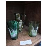 Three Pcs of Mary Gregory Glass