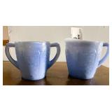Delphite Blue Milk Glass Cream & Sugar