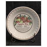 Vintage Sunnycraft Apple Pie Recipe Pie Plate