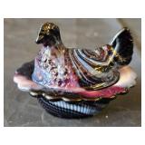 Mosser Amethyst Slag Mini Hen on Nest