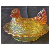 Mosser Marigold Carnival Iridescent Hen on Nest