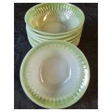 Set of 8 Federal Moonglow Green Berry Bowls