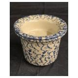 Roseville Pottery Blue Spongeware Dip Chiller