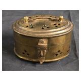 Vintage Brass Trinket Box w/Latch & Handle