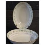 Set of 2 Noritake Spring Meadow Oval Serving Bowls