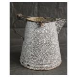 Large Grey Enamelware Coffee Pot - NO LID