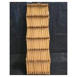 Large Vintage Accordion Style Wooden Peg Rack