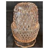 Indiana Glass Blush Pink Diamondpoint Fairy Lamp