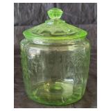 Vintage Anchor Hocking Uranium Glass Cookie Jar