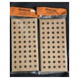 Two Midway No.2 Wood Reloading Trays