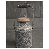 Antique Grey Speckled Milk Cream Can