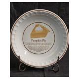 Vintage Winley Pumpkin Pie Recipe Pie Plate