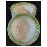 Set of 8 Federal Moonglow Green Soup Bowls