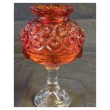 L.E. Smith Amberina Moon & Stars Fairy Lamp