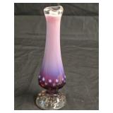 Vintage Fenton Plum Opalescent Hobnail Bud Vase