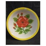 Vintage Floral Enamelware Bowl
