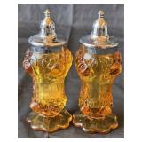 Vintage Fenton Amber Salt & Pepper Shaker Set