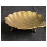 Vintage Brass Footed Shell Trinket/Soap Dish