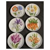 Set of 6 Kaiser W Germany Flower Dishes