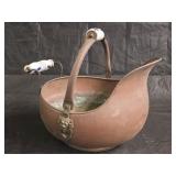 Antique Copper Coal Scuttle Bucket