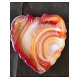 Vintage Imperial Glass Cupid Heart Slag Ashtray