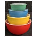 Vintage Fire King 4pc. Primary Colors Mixing Bowls