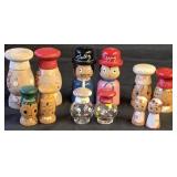 Vintage Salty & Peppy Shaker Sets Plus Two Spices