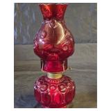 Vintage L.E. Smith Moon & Stars Ruby Red Oil Lamp