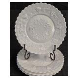 Set of 4 Imperial Milk Glass Luncheon Plates