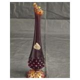 Vintage Fenton Amberina Swung Bud Vase